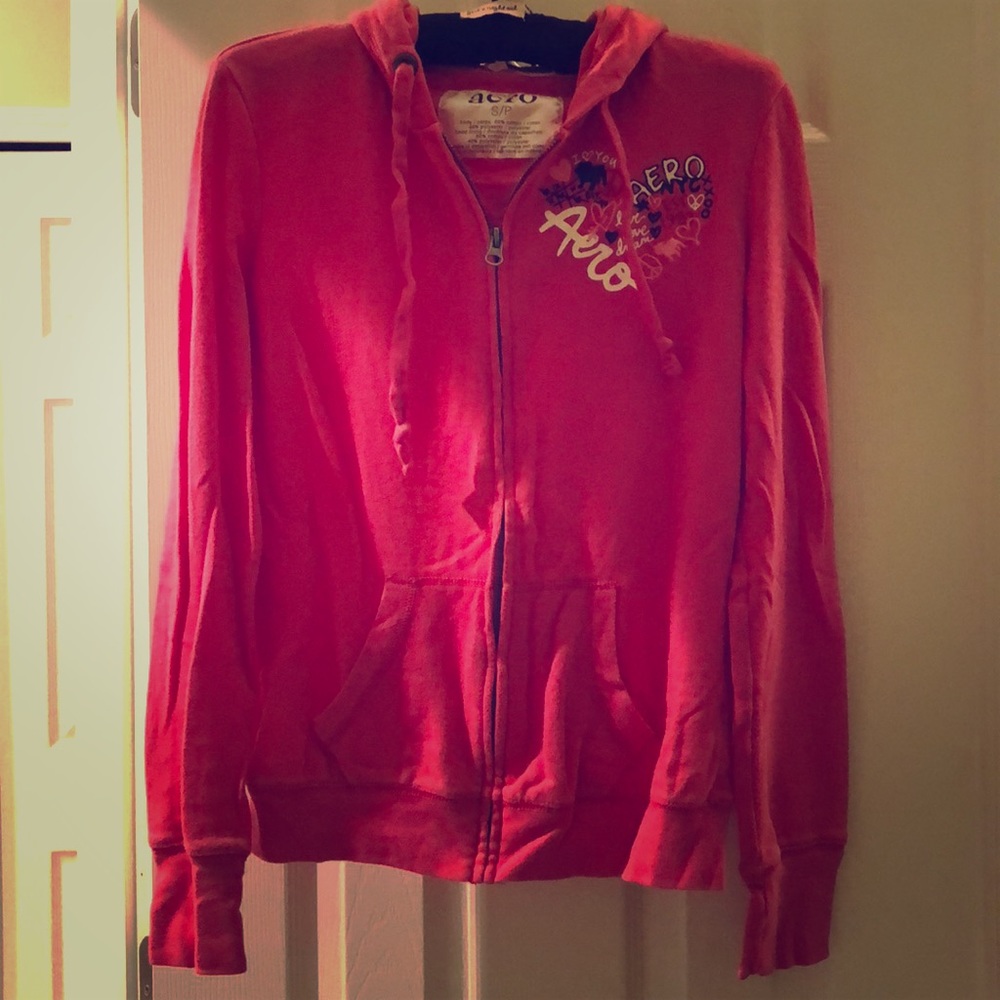 Aeropostale Small Pink Hooded Zip Up